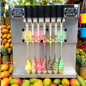 상업용 조리대 두꺼운 부드러운 기계 100v 7 맛 서빙 아이스크림 스낵 메이커 식품 트레일러에 대한 중국에서 기계 만들기 - Product Image 1