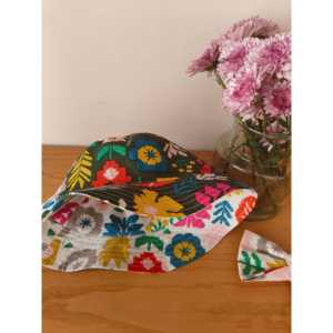 Sombrero de Pescador Reversible con Diseño Floral, Bordado 3D, Patrón a Rayas, Decoración con Lazo de Hilo de Algodón y Lona, Unisex, Primavera-Verano - Product Image 2