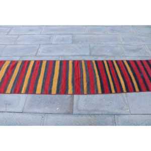 Vintage 1.8x8.2 ft Rug, Turkish <b>Runner</b> Rug, <b>Red</b> Oriental Rug - Product Image 4