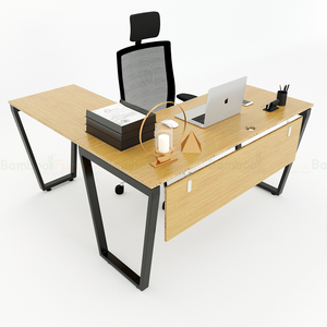 BFTB008 TrapezBamboo L-Shaped 140x140cm Gaming <b>Desk</b> with <b>Foldable</b> Iron Legs Assembled Bookshelf and Drawer for Bedroom Use - Product Image 2