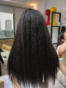 Perruque de cheveux bruts vierges bouclés crépus de haute qualité la plus vendue en gros un donateur fermeture à lacet style droit non traité - Product Image 4