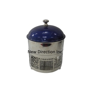 Vaisselle de fête de mariage traiteur servant une marmite isolée faite à la main de concepteur servant une marmite en acier inoxydable - Product Image 1