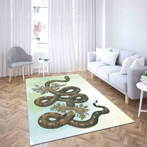 Alfombra con Ilustración de Serpiente Floral: Alfombra Impresa en 3D, Alfombra Suave No Tejida - Product Image 2