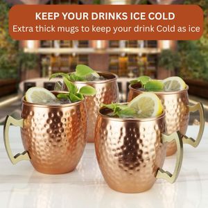 Taza de cobre puro martillado fabricante de metal al por mayor taza de mula de Moscú con mango de latón cerveza cóctel Bar tazas para Club Night - Product Image 6