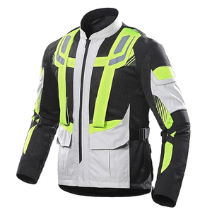 Veste de moto en textile réfléchissant imperméable de protection noire et haute visibilité pour hommes Veste de moto en textile Cordura d'été pour motocross - Product Image 3