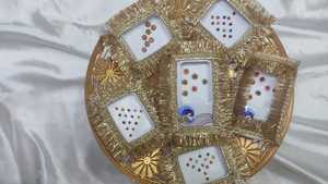 Ensemble Bindi indien traditionnel pour femmes autocollant de pierre frontale en cristal multicolore cadre doré pour Diwali fête des mères tenue quotidienne - Product Image 6