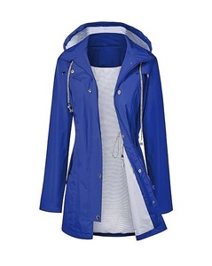 Cổ Điển Phụ Nữ Mưa Áo Khoác Không Thấm Nước Trọng Lượng Nhẹ Trùm đầu Thoải Mái Ngoài Trời Thời Trang Áo Mưa Giản Dị Phong Cách Du Lịch Hàng Ngày Mặc - Product Image 5