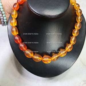 Top classement fait à la main femmes collier résine grosses perles et cordon en cuir déclaration gros colliers de perles bijoux de mode - Product Image 5