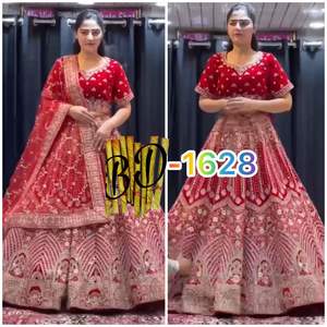 Paillettes de broderie pour adultes à la mode Work Cancan & Canvas Patta Lehenga Choli Vêtements indiens et pakistanais élégants - Product Image 2