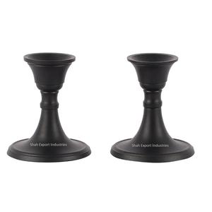 Black Finished Metal <b>Taper</b> <b>Candle</b> Holder Set of 2 for Christmas Event Party Decoration Tabletop <b>Candle</b> <b>Taper</b> - Product Image 1
