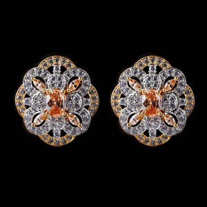 Pendientes American Diamond - Color Melocotón - Product Image 1