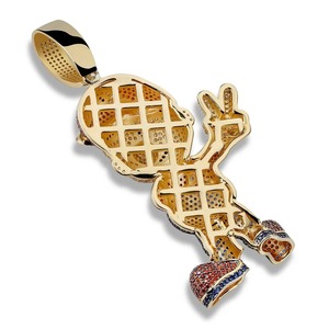 Hand Made Color Moissanite Iced Out Hip Hop Mario Pendant Necklace With Gold Plated 925 <b>Silver</b> Bling Jewelry Manufacturer - Product Image 6