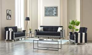 Milk Beauty elegante sofá cama de tres asientos para apartamento sala de estar muebles de tela cómodos opciones de almacenamiento de esponja extensible - Product Image 2