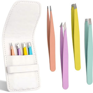 Ensemble de pinces à sourcils, pince à épiler de précision en acier inoxydable pour femmes et filles pour sourcils, poils faciaux, poils incarnés - Product Image 1