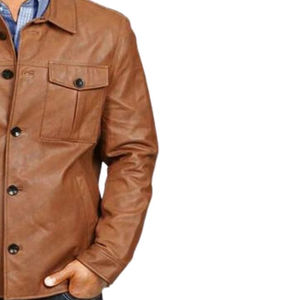 A prueba de viento logotipo impreso personalizado hombres camisa de cuero de calidad superior último estilo hombres camisas de cuero - Product Image 3