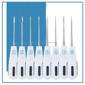 Ensemble de 8 élévateurs de racines luxatrices ergonomiques, instruments manuels de chirurgie dentaire et buccale, outils d'extraction dentaire en acier inoxydable - Product Image 6