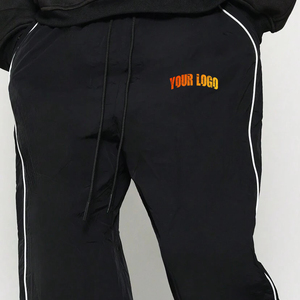 Pantalones Deportivos de Alta Calidad, Corte Regular Informal, Ligeros, 100% Algodón, Diseño con Ribete, Pierna Ancha y Recta, Lavados - Product Image 2