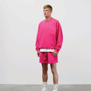 Wholesale Supply Custom Printed <b>Men's</b> Woven Long Sleeve Crew Neck Pullover Hoodie Sweatshirt Regular Fit 300g Shoulder Autumn - Product Image 3