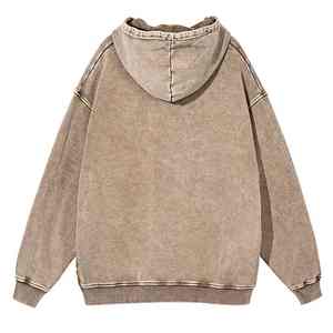 2025 dernier style sweat à capuche et sweat-shirts pour hommes lavage à l'acide Logo personnalisable vêtements d'hiver à la mode en grande taille - Product Image 2