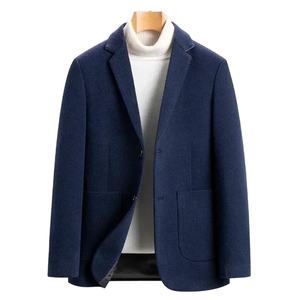 Blazer en Laine pour Homme, Veste de Costume Formelle d'Affaires, Fermeture Simple Boutonnage, Col Revers Élégant, Coupe Slim, Blazer Décontracté - Product Image 1