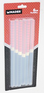 6 unità di stick adesivi trasparenti termofusibili 11x200mm. (Mader 34028) - Product Image 1