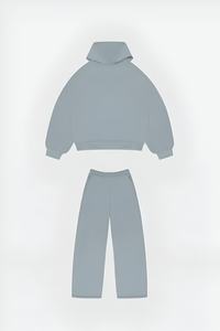 Conjunto de dos piezas Unisex personalizado para hombre de gran tamaño 100% algodón transpirable polar 465G Sudadera con capucha y chándal informal para correr - Product Image 3