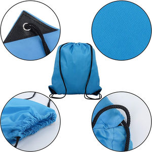 Sac à dos en polyester de haute qualité Sac de sport Sacs à cordon étanches avec logo personnalisé - Product Image 6
