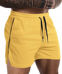 Shorts de sport pour homme avec poche zippée, légers, pour la salle de sport, la course à pied, sans doublure, musculation, logo personnalisé, vente en gros, usine, nouveau design - Product Image 1