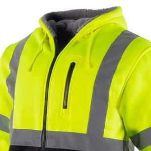 Service OEM personnalisé Veste de sécurité en toile d'hiver pour homme Respirante Coupe-vent Couleur unie Caractéristiques réfléchissantes Logo avant Nouveauté - Product Image 5