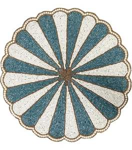 Premium Quality Glass Beads Vintage Design Solid Color Eco-Friendly Durable Handmade Beaded Table <b>Mat</b> for Home Banquet Wedding - Product Image 5