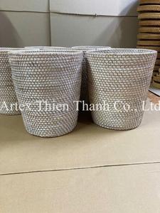 Rattan Wastebasket High-Quality Rattan <b>Bins</b> Basket Rustic & Boho Decor Organizer From Vietnam - Product Image 4