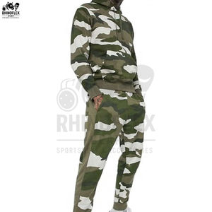 ชุดเซ็ตเสื้อฮู้ดและกางเกงลายพรางสำหรับผู้ชาย แฟชั่นฤดูใบไม้ร่วง-ฤดูหนาว ชุดลำลองสองชิ้น - Product Image 2