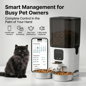 Comedero Inteligente para Mascotas con WiFi y Cámara, Dos Tazones, Dispensador Automático de Comida para Gatos, Control por Aplicación, Comedero Automático para Perros y Gatos - Product Image 4