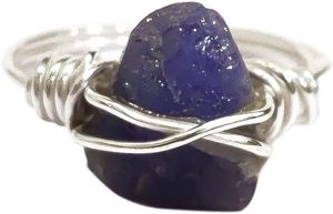 Bague pour femme en argent sterling 925, pierre précieuse tanzanite naturelle, pierre de naissance de décembre, bande en fil, bijoux faits à la main pour Noël - Product Image 5