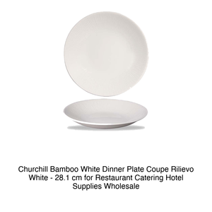 จานอาหารค่ำทรงโค้ง Churchill Bamboo White Rilievo สีขาว - ขนาด 28.1 ซม. สำหรับร้านอาหาร โรงแรม จัดเลี้ยง ขายส่ง - Product Image 2