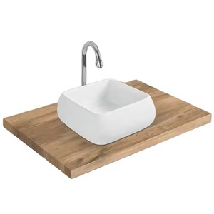 Lavabo de mesa de cerámica de alta calidad, Rectangular forma ovalada, artículos sanitarios de un solo orificio de la India - Product Image 1