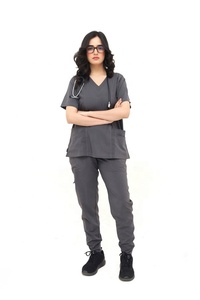 Short Sleeve Woven Unisex Medical Designs Jogger Plus Size White Hospital Nursing <b>Scrubs</b> Tops Nurse Uniform OEM - Product Image 5