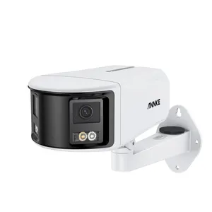 ANNKE 4K(8MP) デュアルレンズパノラマ180 FOV POE IPカメラ固定ネットワークカメラホワイトライト & IR & AI & カラーナイト