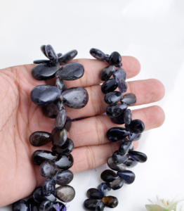 Iolite facetté en forme de poire de 8 pouces, naturel, pour la fabrication de bijoux fins, pierre précieuse pour collier - Product Image 4