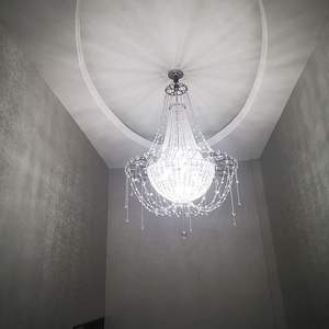 40" <b>Chrome</b> Empire Crystal <b>Chandelier</b> Lighting for Dining Room Living Room Foyer Hallway Bedroom Entryway,LED Dimmable 30 - Product Image 1