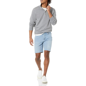 Nouveau automne et hiver polaire col montant quart fermeture éclair sweat hommes décontracté demi fermeture éclair couleur unie pull sweat - Product Image 3