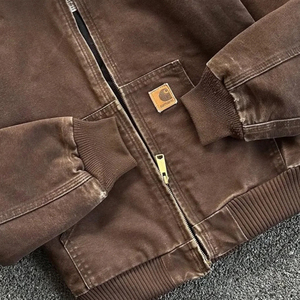 2025 haute qualité impression LOGO hommes sweats à capuche zippés lavage à l'acide Vintage coton surdimensionné Streetwear pull à capuche avec soleil délavé - Product Image 5