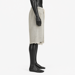 Pantalones Cortos de Algodón para Hombre al por Mayor, Personalizados, Estilo Desgastado, Holgados, con Dobladillo Deshilachado, Largos hasta la Rodilla, Estilo Urbano - Product Image 4