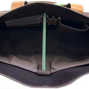 Bolso de lona para portátil de cuero de búfalo genuino de estilo bohemio Vintage indio, bolso de viaje personalizado ligero Unisex atemporal - Product Image 5