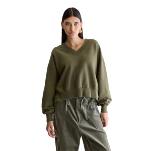 เสื้อสเวตเตอร์ผ้าฝ้ายบุขนแกะยาวของผู้หญิงออกแบบได้ตามต้องการ - Product Image 2