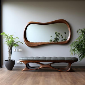 Miroir mural en bois Art Déco compact et léger, artisanal et écologique KALATRI, pour la décoration de la maison, l'entrée, la salle de bain - Product Image 1