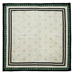 Taille personnalisée à pois fantaisie bordures imprimé bio lin serviettes en tissu fait à la main mariage dîner fête vaisselle de l'inde - Product Image 1
