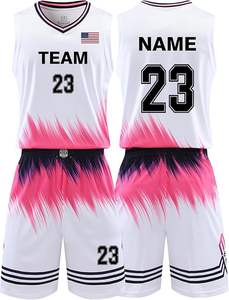 Ensemble maillot et short de basket-ball réversible sublimé personnalisé tailles adultes et jeunes 10 pièces uniformes d'équipe à faible quantité minimale de commande - Product Image 2
