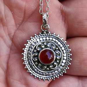 Navya Craft Carnelian 925 Sterling <b>Silver</b> Boho Jewelry Handmade Women's <b>Necklace</b> Ring Set for Christmas Anniversary Rose Gold - Product Image 2