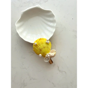 Handmade Real Shell Hair <b>Clips</b> with Marine Touches, Great for Summer Styling, Nautical Themes, and Resort Fashion Looks - Product Image 1